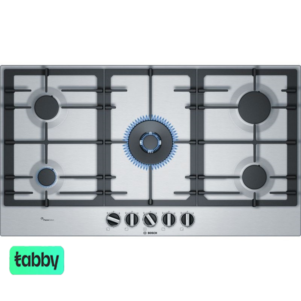 Bosch Series 6 Built-in Gas Hob 90cm, Stainless Steel - PCR9A5B90M