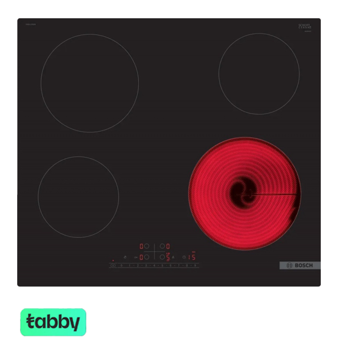 Bosch Series 6 Ceramic Electric Hob 60cm, Black - PKE611FB2M