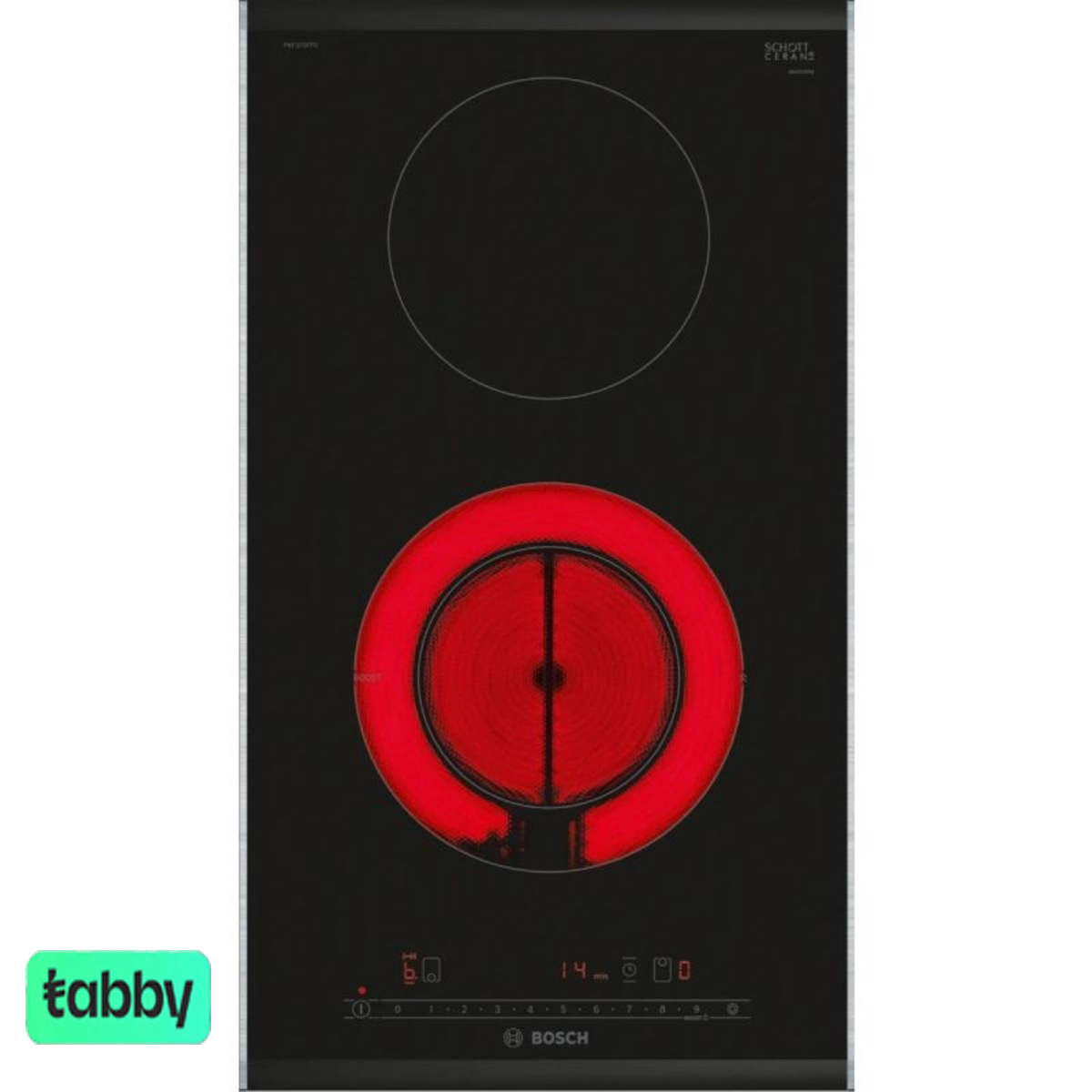 Bosch Series 6 Domino Built-in Electric Hob 30cm, Black - PKF375FP2E