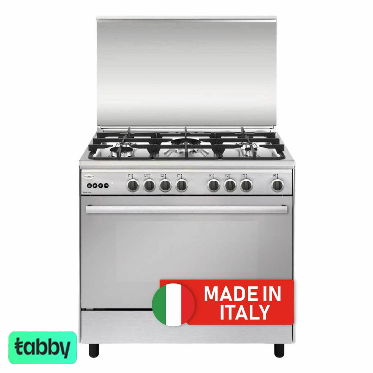 Flamegas Gas Cooker 90x60cm 5 Burners, Stainless Steel - UN-9612RIFSG