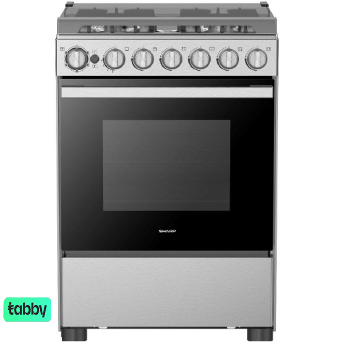 Sharp Gas Cooker 60x60cm 4 Burners, Stainless Steel - GN-SM6057B-SS3